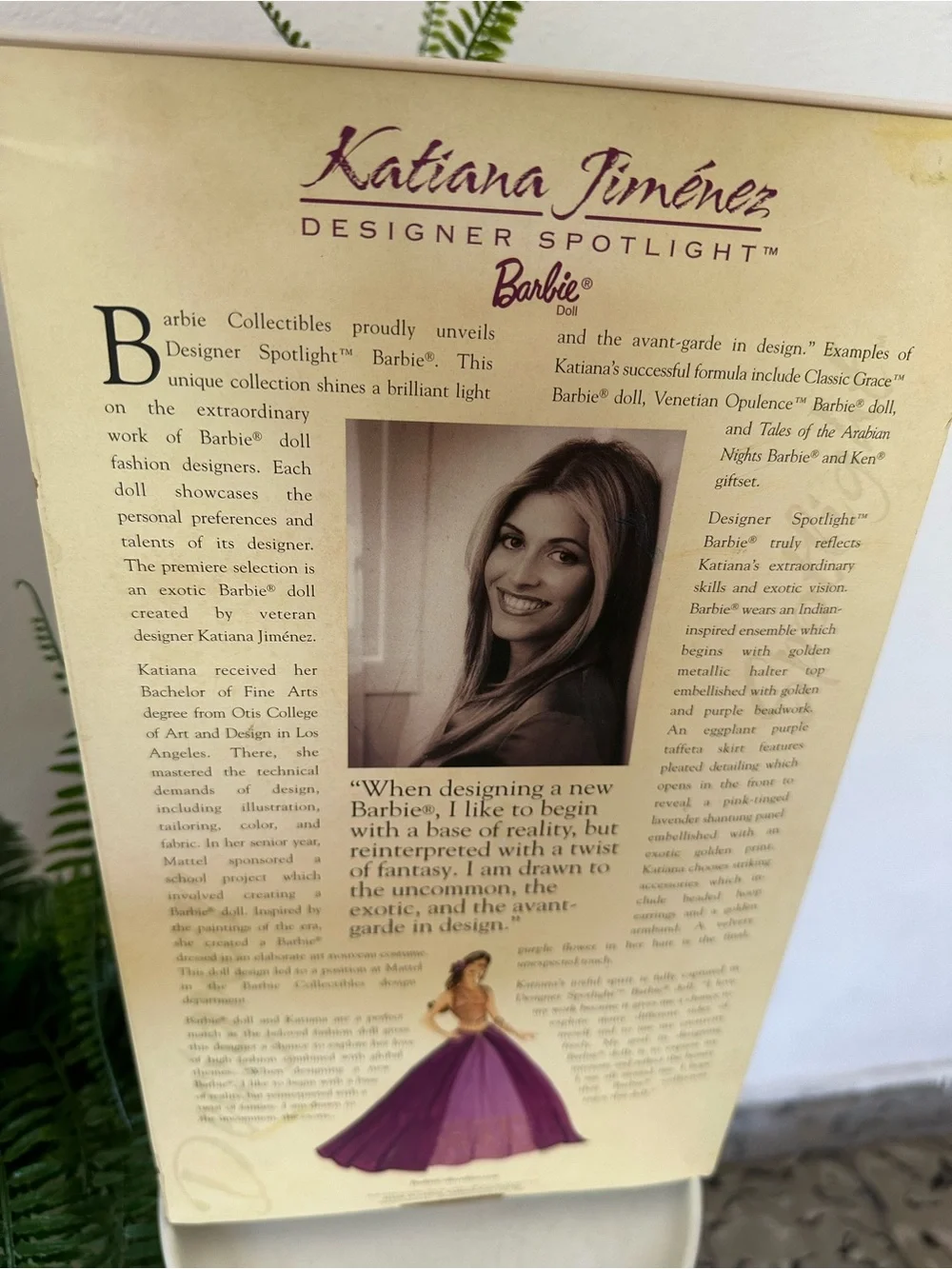 NRFB Katiana Jimenez Designer Spotlight Barbie (2002)